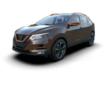 Aydınlık arka planda modern siyah araba. 3d oluşturma.