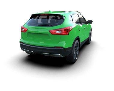 Beyaz arka planda modern SUV. 3d oluşturma