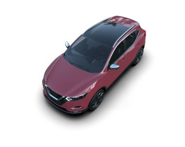 Gri arka planda kırmızı modern araba.