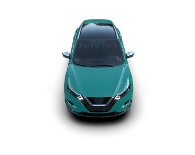 mavi ışıklı yeşil spor araba.