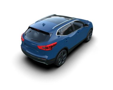 modern mavi SUV arabası