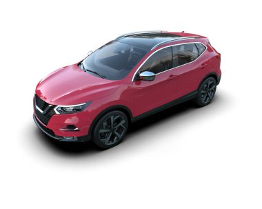 Stüdyonun arka planında 3 boyutlu markasız bir SUV görüntüsü var.