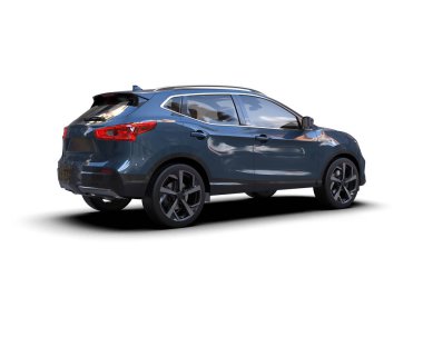 Siyah SUV arabası. 3d oluşturma