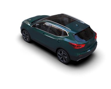 araba beyaz arkaplanda izole edildi. 3d görüntüleme - illüstrasyon