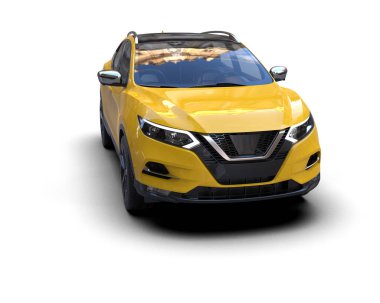 Beyaz arkaplandaki araba.