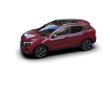 Kırmızı spor araba beyaz arka planda izole edilmiş. 3d oluşturma