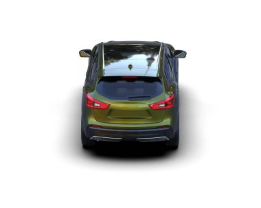 modern SUV arabası beyaz arka planda izole edildi
