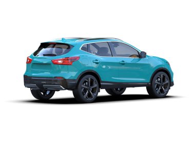 Modern SUV arabası. 3d oluşturma
