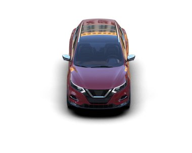 Kırmızı şehir beyaz üzerine izole edilmiş. 3d oluşturma