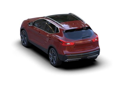 Araba beyaz arka planda izole edilmiş. 3D görüntüleme - illüstrasyon