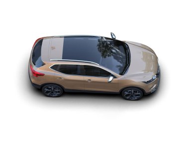 Beyaz arkaplanda elektrikli bir arabanın 3 boyutlu canlandırması