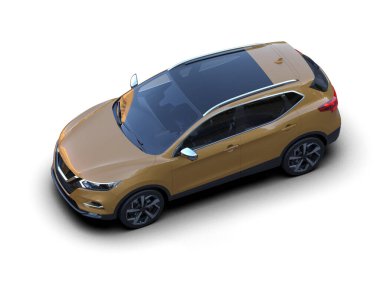 beyaz arka planda araba cipi, 3 boyutlu illüstrasyon