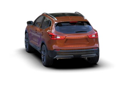 Modern şehir arabası arka planda izole edilmiş. 3D görüntüleme - illüstrasyon