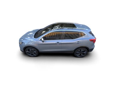 modern araba kırpma yolu ile beyaz zemin üzerinde izole - illüstrasyon