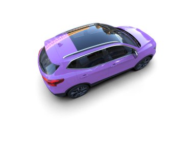 Aracın beyaz arkaplandaki 3 boyutlu görüntülemesi