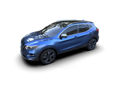 Mavi spor araba. 3d oluşturma