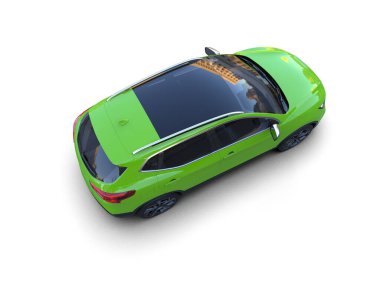 Beyaz arka planda modern şehir arabası. 3 Boyutlu Hazırlama