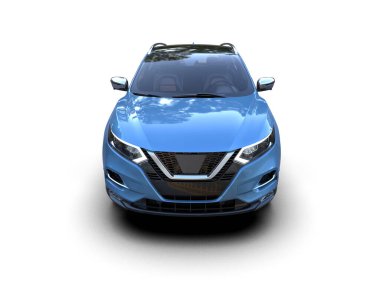 Beyaz arkaplandaki araba, 3 boyutlu illüstrasyon