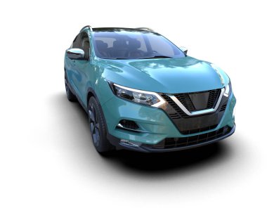 Gri arka planda modern lüks SUV. 3d illüstrasyon