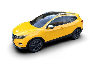 Sarı renkli araba - Hatchback ailesi - illüstrasyon