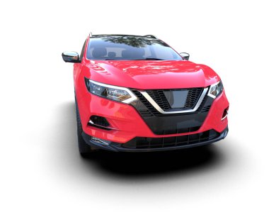 Arka planda modern bir araba. 3d oluşturma