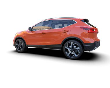 Araba beyaz arka planda izole edilmiş. 3d oluşturma