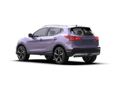 Beyaz arka planda modern bir araba. 3d - oluşturuluyor