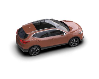 Bir markanın 3 boyutlu görüntülemesi - daha az genel SUV arabası beyaz arkaplanda izole edildi