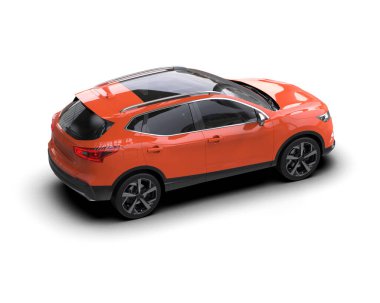 Kırpma yolu olan beyaz arka planda modern lüks bir araba. 3d oluşturma