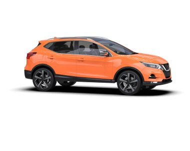 küçük araba beyaz arkaplanda izole edildi