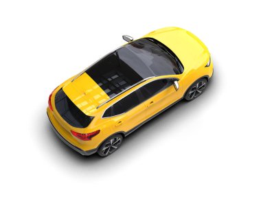 Gri arka planda modern sarı araba