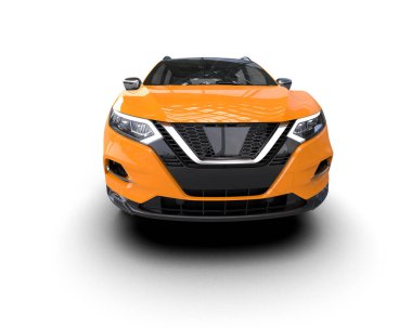 Modern araba beyaz arka planda izole edilmiş. 3d illüstrasyon