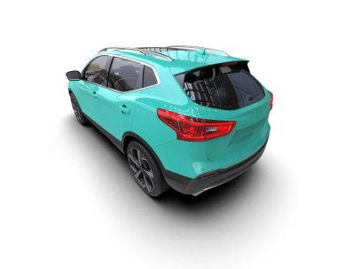 beyaz arkaplan üzerinde modern SUv 3d oluşturma