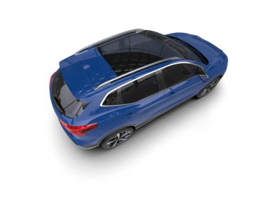 Konsept araba ortamında bir markanın 3 boyutlu canlandırması beyaz arka planda izole edilmiş