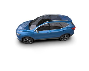 Beyaz arka planda modern bir araba. 3d oluşturma