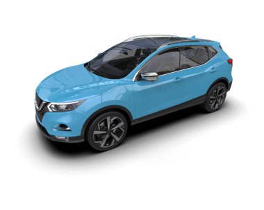 mavi lüks modern SUV araba - yan görünüm