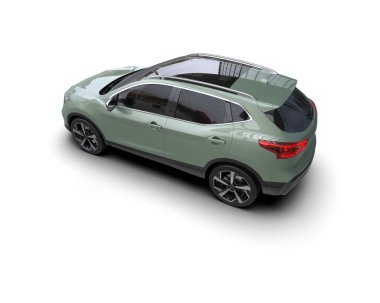 beyaz arkaplanda yeşil araba