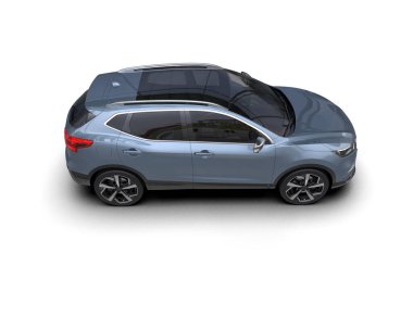 araba arka planda izole edildi, 3 boyutlu illüstrasyon.