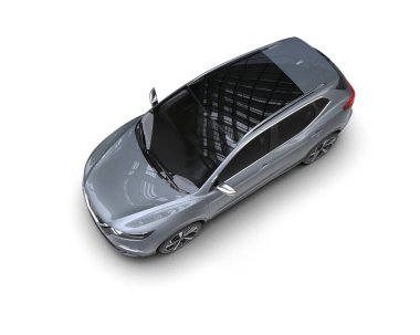 modern araba beyaz arkaplanda izole edildi