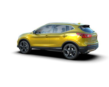 modern otomobil beyaz arka planda izole edildi. 3d görüntüleme - kırpma ile illüstrasyon