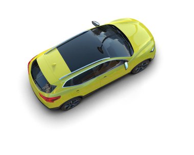 modern elektrikli araba beyaz arka planda izole edildi. 3 boyutlu görüntüleme