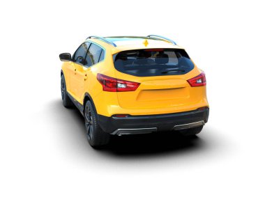 Boş ekranlı modern şehir cipi. Tasarımın için boş. 3d oluşturma