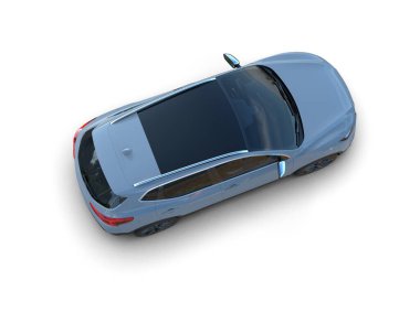 mavi elektrikli araba beyaz üzerinde izole