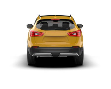 araba arka tarafı beyaz arkaplanda izole edildi