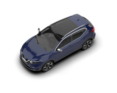 Modern lüks araba - beyaz arka planda arka plan. 3d illüstrasyon