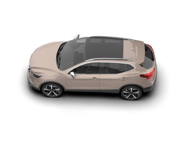 modern araba beyaz arka planda izole edildi - 3 boyutlu görüntüleme