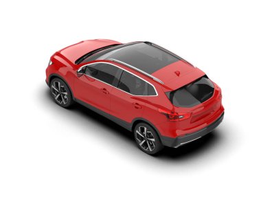 Beyaz arka planda 3 boyutlu bir araba var. gölgeli araba