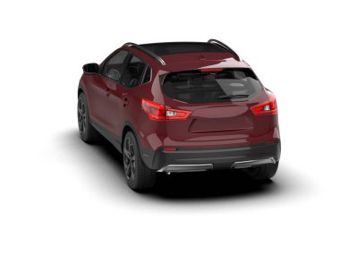 siyah modern SUV arabası beyaz arkaplanda izole edildi - 3 boyutlu görüntüleme