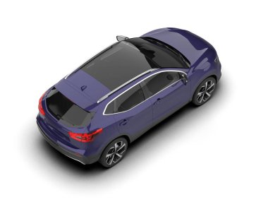 Modern SUV beyaz arka planda izole edildi. 3d oluşturma.