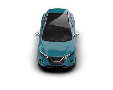 Modern mavi araba. yan görünüm